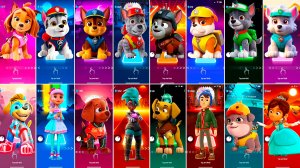 Мультики для Детей Щенячий Патруль Tiles Hop - СКАЙ, МАРШАЛЛ, ГОНЩИК, КРЕПЫШ, РОККИ