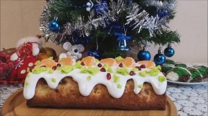 Рождественский КЕКС с МАНДАРИНАМИ Рецепт Белковой глазури и Бисквитного МХА для ДЕКОРА