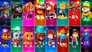 Мультики для Детей Щенячий Патруль Tiles Hop - АПОЛЛО, СКАЙ, МАРШАЛЛ, ГОНЩИК, РАЙДЕР