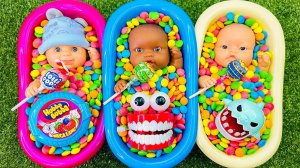 Смешиваем Funny Candy ASMR и Make Up в 3 ванночках с волшебной слизью M&M's