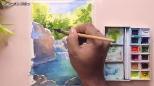 Мастер-класс по рисованию акварелью тихого водопада в окружении природы