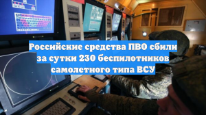 Системы ПВО за сутки сбили 230 БПЛА ВСУ