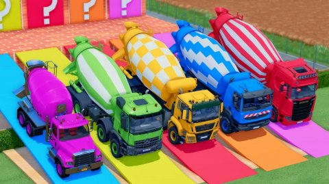 Катаемся на крутых разноцветных машинках и грузовиках из мультиков для детей 🚗 №7