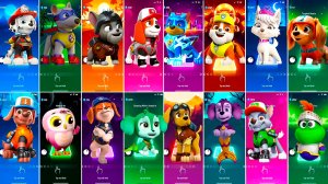 Мультики для Детей Щенячий Патруль Tiles Hop - МАРШАЛЛ, АПОЛЛО, ГОНЩИК, КРЕПЫШ, СВИТТИ