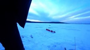 Аляска.Шикарная зимняя рыбалка .4 дня. Порывы ветра до 70 км ч.Копчение форели.