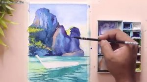 Мастер-класс по рисованию акварелью прибрежных скал и морского побережья
