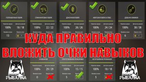 КАК ПРАВИЛЬНО ВЛОЖИТЬ РАСПРЕДЕЛИТЬ ОЧКИ НАВЫКОВ В РУССКОЙ РЫБАЛКЕ 4 РР4