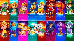 Мультики для Детей Щенячий Патруль Tiles Hop - РОККИ, СКАЙ, МОТОР, ГОНЩИК, КРЕПЫШ, РАЙДЕР