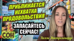 СОН: ПРИБЛИЖАЕТСЯ НЕХВАТКА ПРОДОВОЛЬСТВИЯ - ЗАПАСАЙТЕСЬ СЕЙЧАС! Халли Мастролонардо