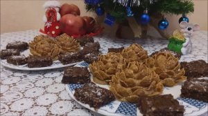 БЕЗ ВЫПЕЧКИ быстрые Новогодние ДЕСЕРТЫ.Шишки из ХЛОПЬЕВ и Шоколадные Пряники за 10 минут