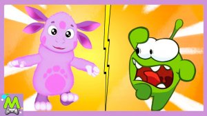 Ам Ням против Лунтика.Зеленый Непоседа и Лунный Гость в Играх Догонялках.Кто Лучше