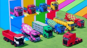 Катаемся на крутых разноцветных машинках и грузовиках из мультиков для детей 🚗 №3