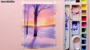 Мастер-класс по рисованию акварелью зимнего пейзажа — доступно для начинающих