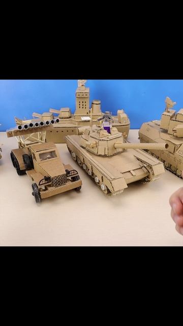 Поделки из картона ТАНК, КОРАБЛЬ, САМОЛЁТ. смотреть онлайн