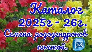 25.11.25г.- Каталог 2025г - 26г. Семена рододендронов почтой.