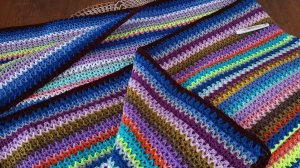 30-11-2025.Готовая работа. Плед "галочки". Обзор, объяснения.