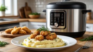 Жареная курица с картофельным пюре в мультиварке