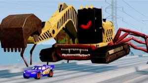 Эпический побег от Пожирателя Молний Маккуина, Пожирателя Экскаваторов, Пожирателя Двигатель Мэтра