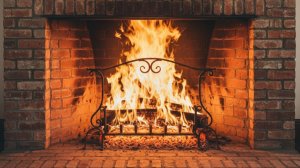 Камин. Треск дров. Уютная атмосфера для сна и релаксации. Огонь в камине.