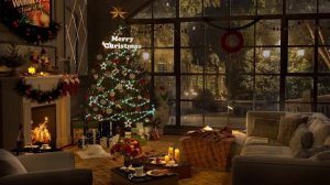 Новогодний уютный фон🎅. Камин 🔥 ёлка 🌲снег. ❄️Фон, Футаж #релакс #фон #футажи #рутуб #видео #топ