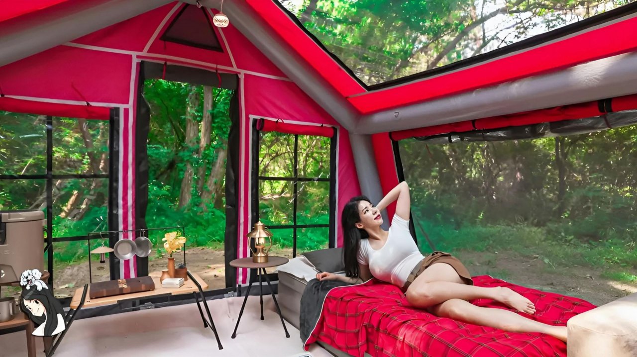 Кемпинг в дорогой и роскошной палатке. Бушкрафт