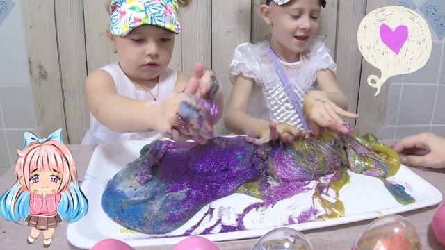 Беатрис и Вероника  делают огромный слайм