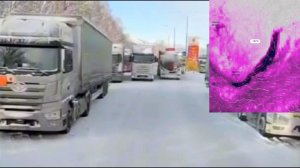 Огромная пробка на десятки километров на трассе «Байкал» в 30-градусный мороз