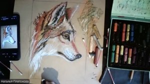 Волк (пастель)