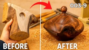 Необычная токарка по дереву для начинающих своими  руками Шкатулка  Уроки токарки по дереву №003_9