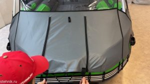 Носовой тент с якорной лебедкой на лодке