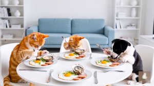 😹Мама кошечка со своим маленьким котёночком спасли бедную собачку и накормили её🔥