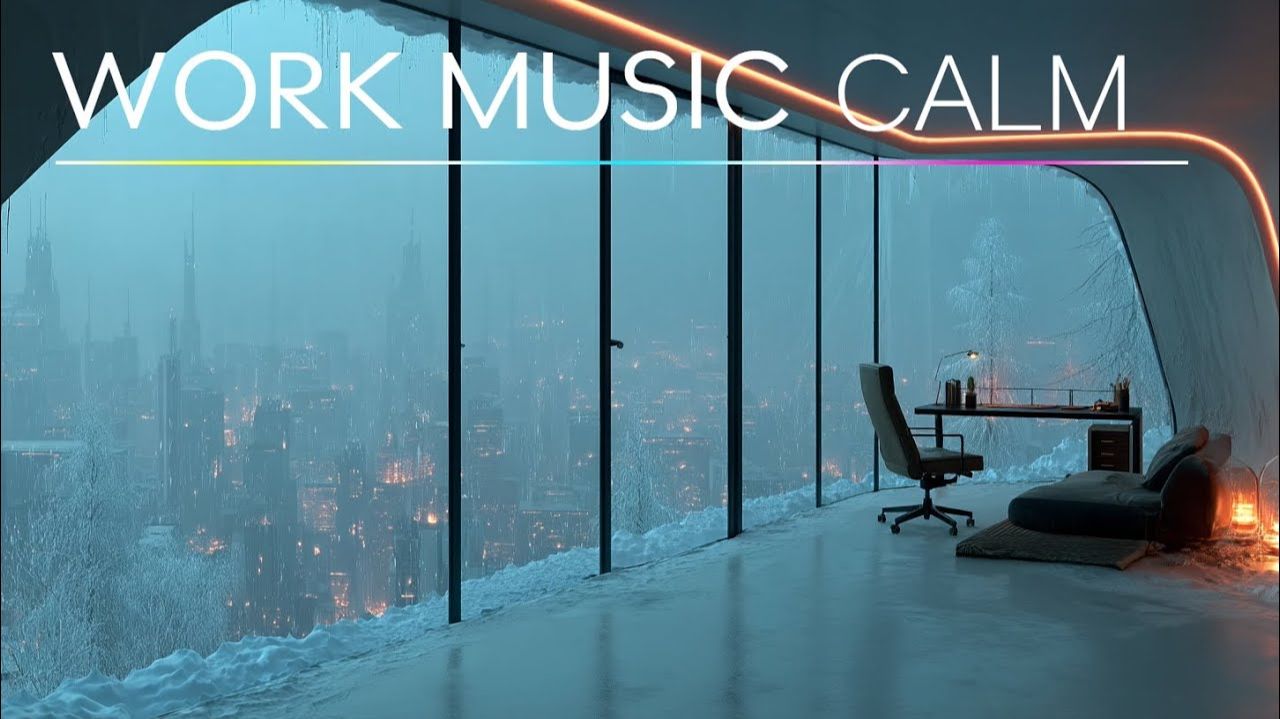 Focus Music & Deep Work Ambient for Concentration  Snowy Cityscape Study Beats