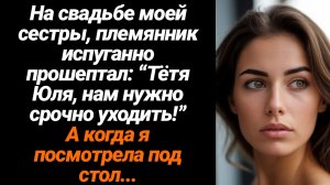 Жизненные Истории/На свадьбе сестры, племянник испуганно прошептал: Тётя Юля, нужно срочно уходить!
