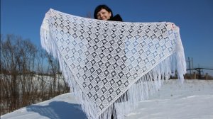 МК Узор для шали крючком (crochet shawl pattern).