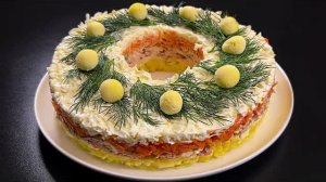 Идеальный салат для Нового года и Рождества! Слоеный салат за 15 минут.