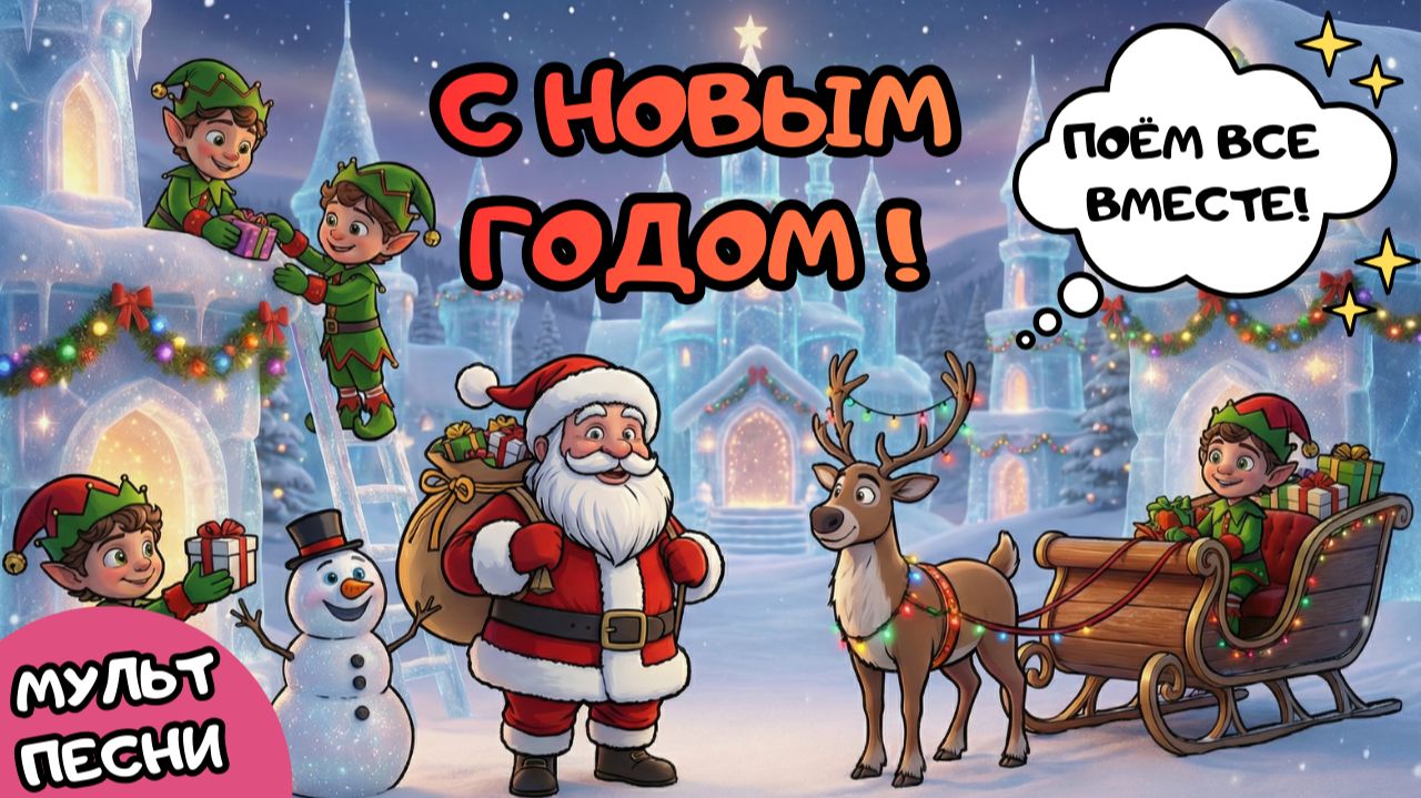  С НОВЫМ ГОДОМ !Новогодняя Песня для Детеи  Праздничныи Мультик  Песни про Новыи Год