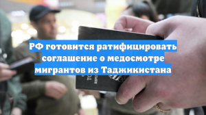 РФ готовится ратифицировать соглашение о медосмотре мигрантов из Таджикистана