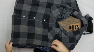 40724 Рубашки мужские фланель на мех подкладе, 7пак, camicie flanele imbotito 1/2, секонд (extra) оп