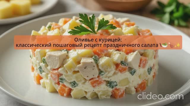 Оливье с курицей: классический пошаговый видео рецепт праздничного салата ✨ смотреть онлайн