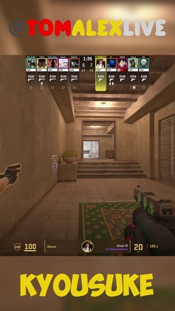 КИОСУКЕ ЭЙС И КЛАТЧ 1 В 4 НА МИРАЖЕ ФЕЙСИТ #kyousuke #cs2 #csgo #shorts