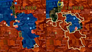 Карта боевых действий. Образование котла в Мирнограде за ноябрь 2025 года