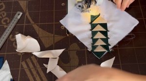 Блок из оставшихся лоскутков ткани.