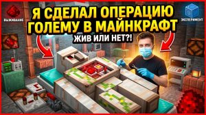 Я СДЕЛАЛ ОПЕРАЦИЮ ГОЛЕМУ В
МАЙНКРАФТ
