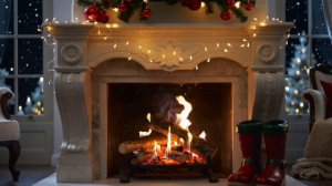 Камин Новогодний, звукитреска  дров/фон/ФУТАЖ #видео #топ #рейтинг #фон #футажи #релакс