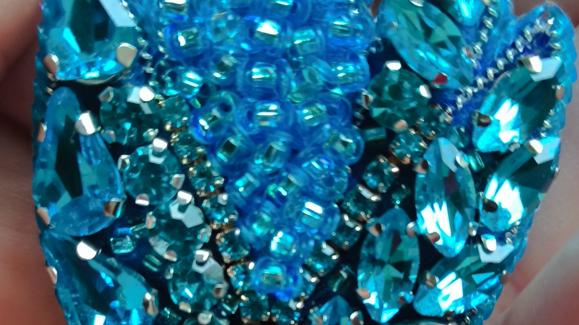 Брошь "Голубой тюльпан"