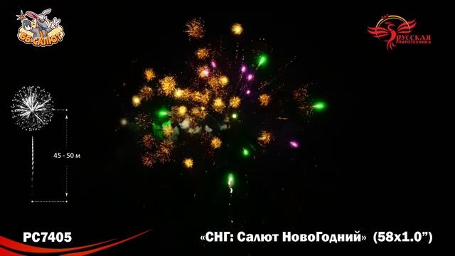 Фейерверк РС7405 СНГ: Салют НовоГодний (1" х 58)