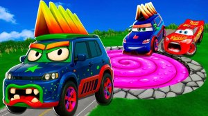 Машинки летают и прыгают! Развивающие мультики Машины помощники. Мультфильмы про машинки