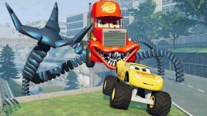 Эпический побег от Зомби Молнии Маккуина Пожирателя, Мака Гиганта Ботопожирателя _BeamNG.Drive