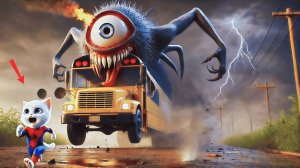 Котёнок Спайдермен против жуткого автобуса мутанта.