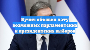 Вучич: Досрочные выборы в Сербии пройдут в конце 2026 года